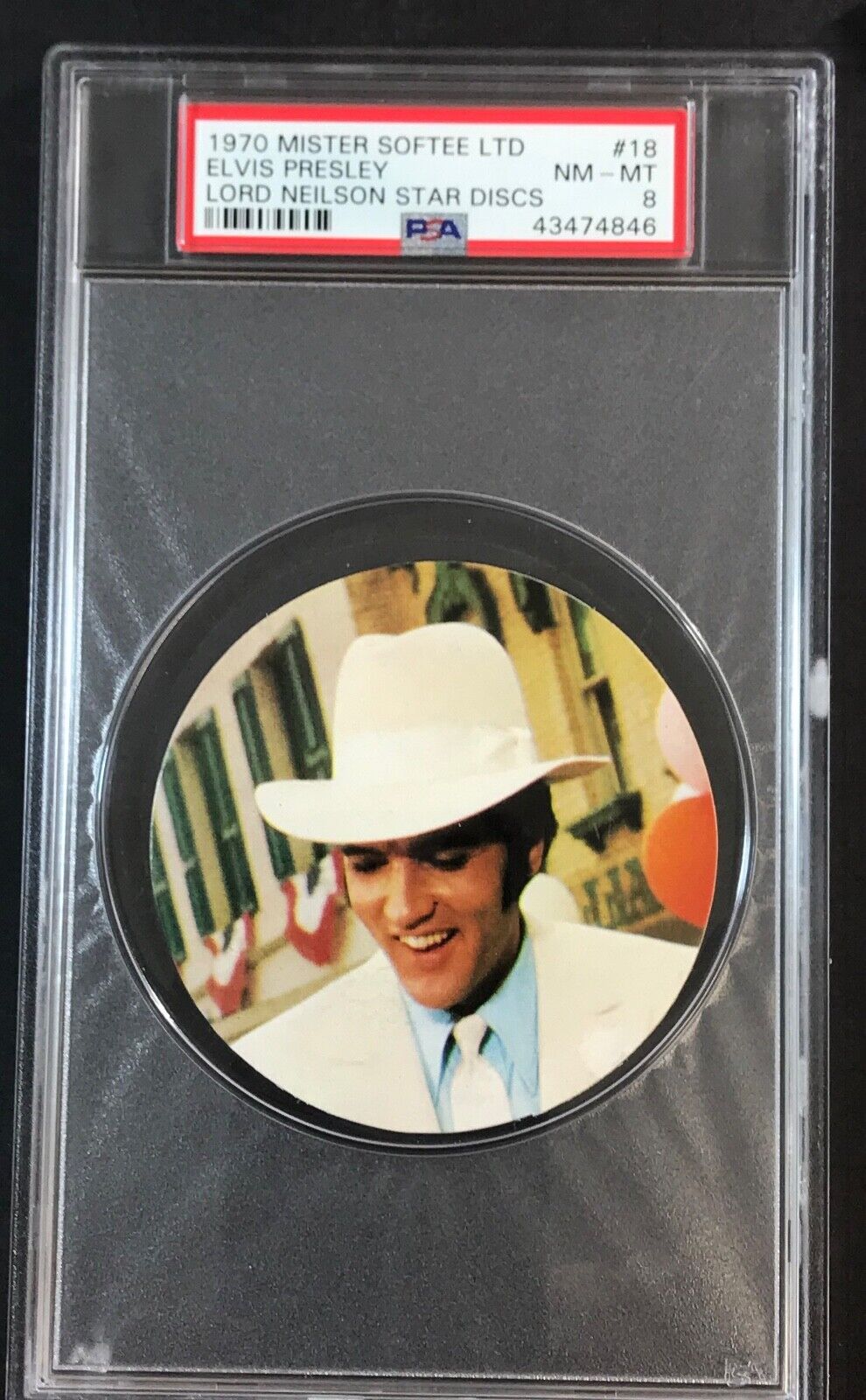 1970 Mister Softee Ltd ELVIS PRESLEY #18 PSA 8 NM-MT Lord Neilson Star Discs