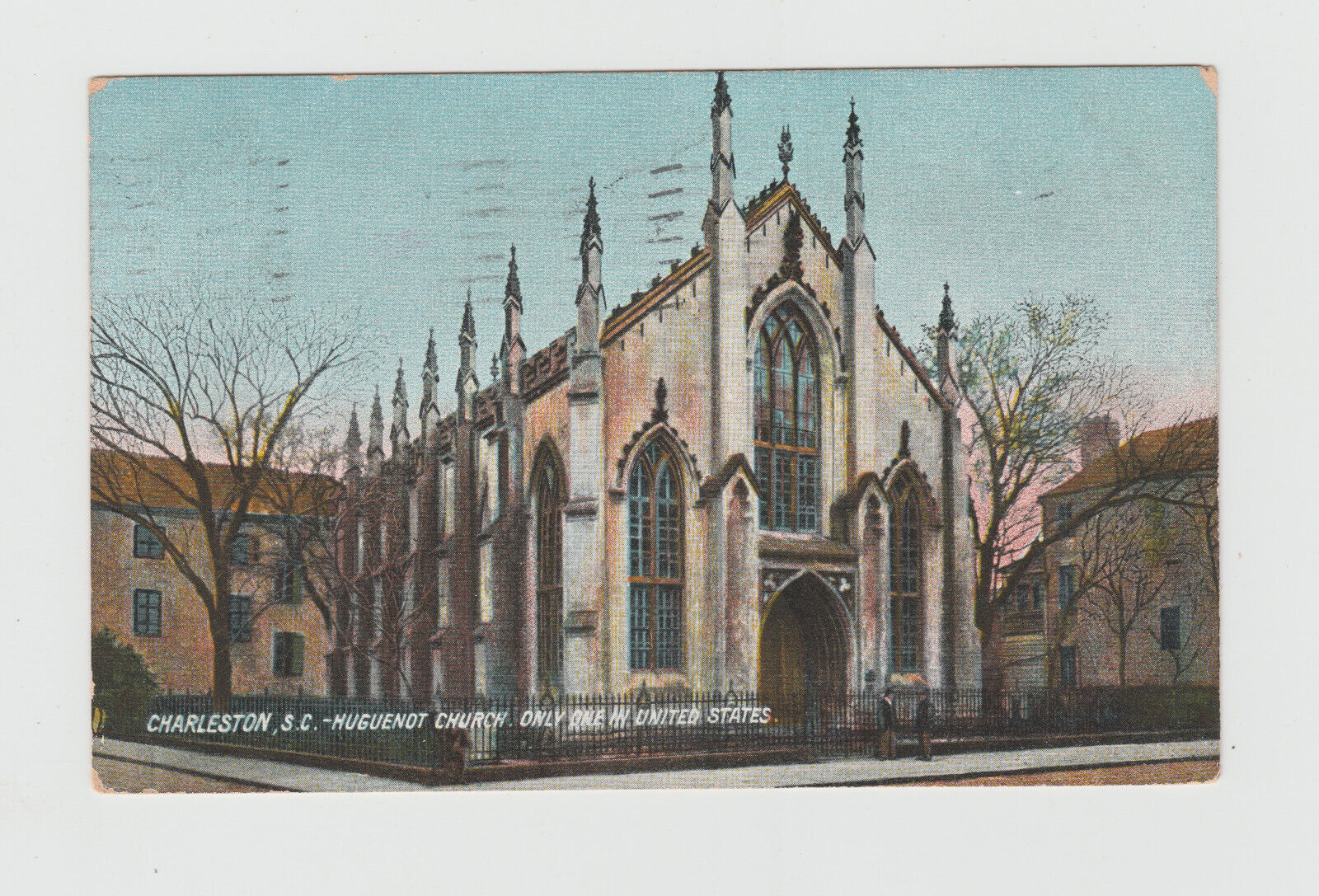 Charleston SC - c1910 Only Huguenot Church Early Postcard 1291