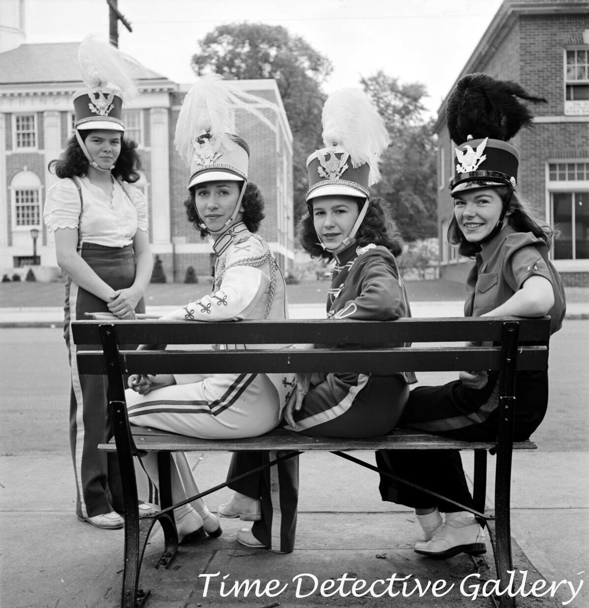 Band Majorettes - c. 1940 - Historic Photo Print