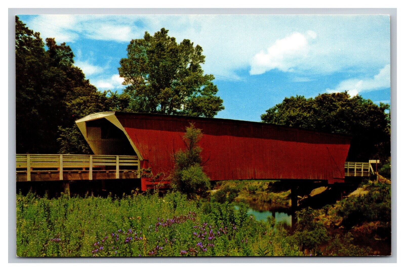 Winterset IA Iowa Cedar Covered Bridge Madison Country Unposted Chrome Postcard