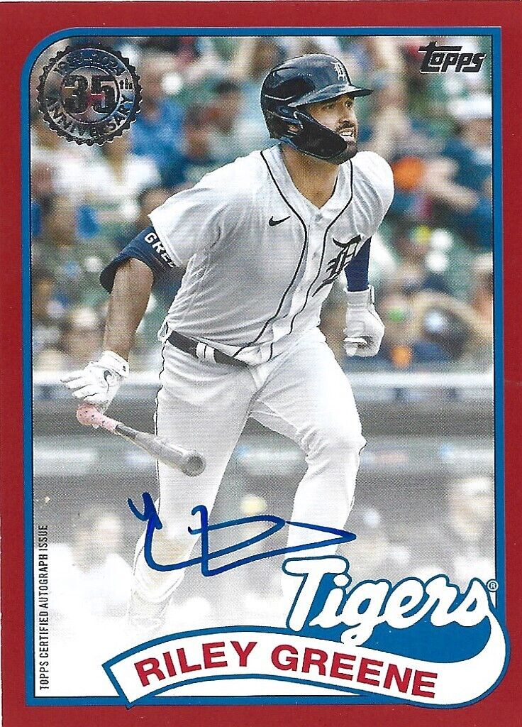 2024 TOPPS SERIES 2 RILEY GREENE #89BA-RG AUTO AUTOGRAPH RED#D 25/25 TIGERS READ