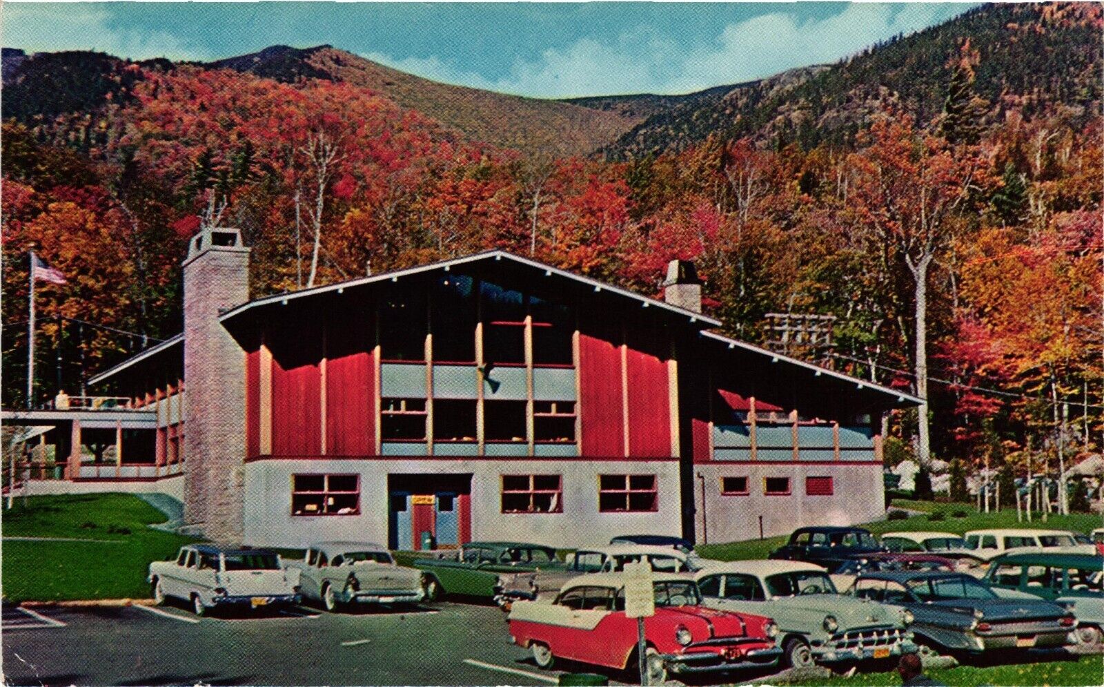 Vintage Postcard - Base Lodge At Whiteface Moutain Ski Development New Hampshire
