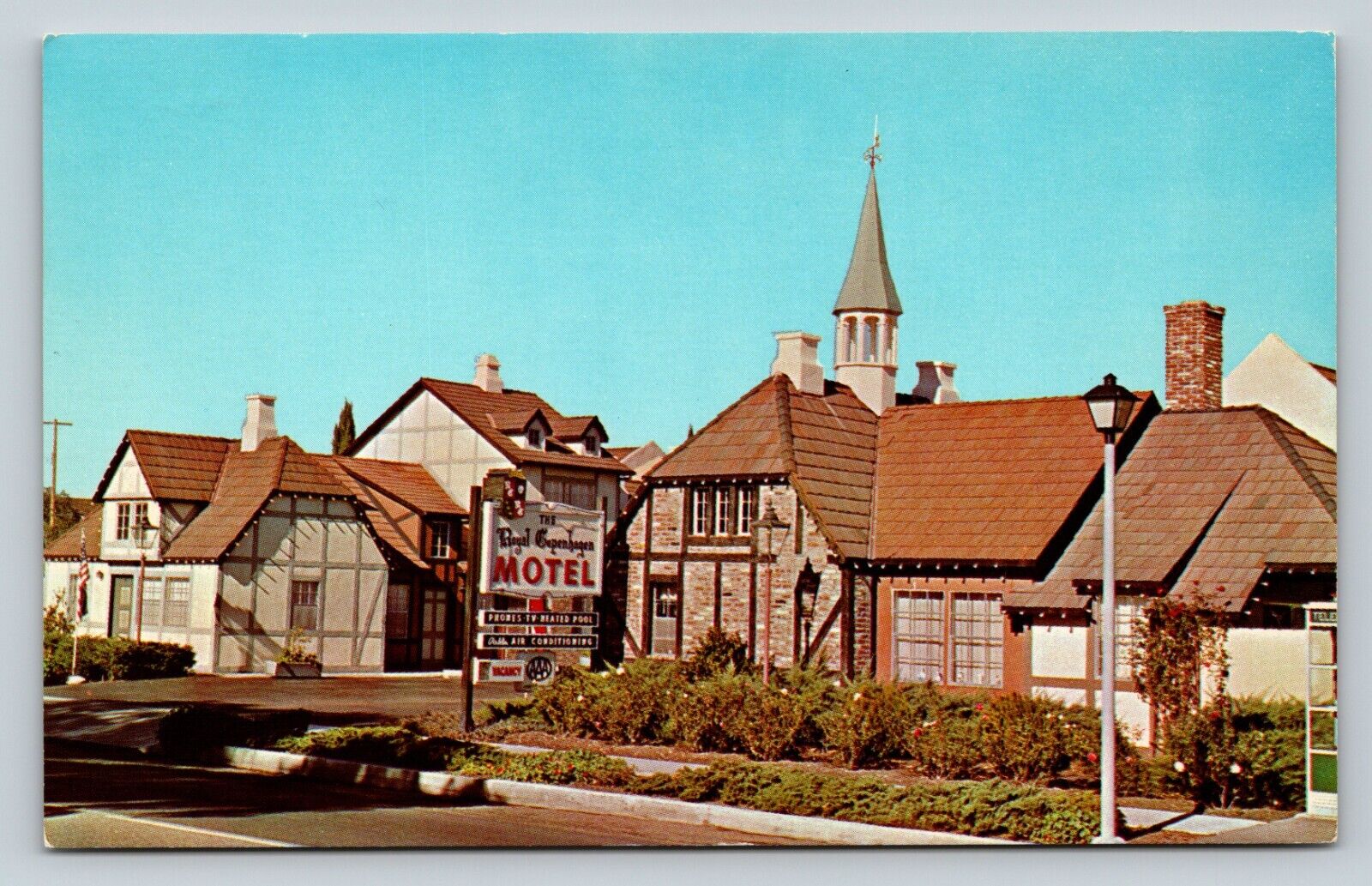 Royal Copenhagen Motel SOLVANG CA Vintage Ad Postcard A34