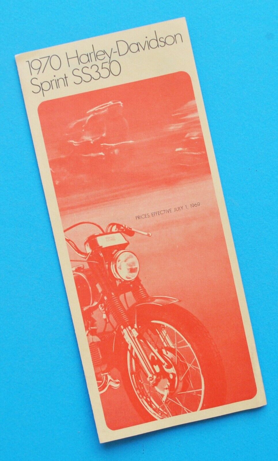 Original Vintage 1970 Harley Davidson Motorcycle Brochure SS 350 Sprint