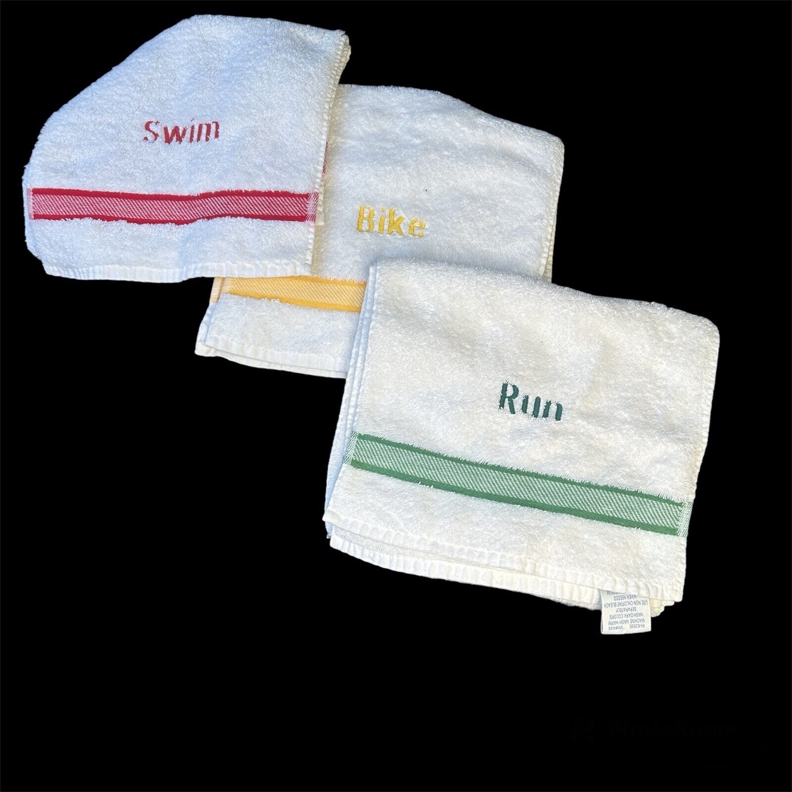 Vintage 100% Cotton Workout Towels, Swim, Bike, Run Great Gift