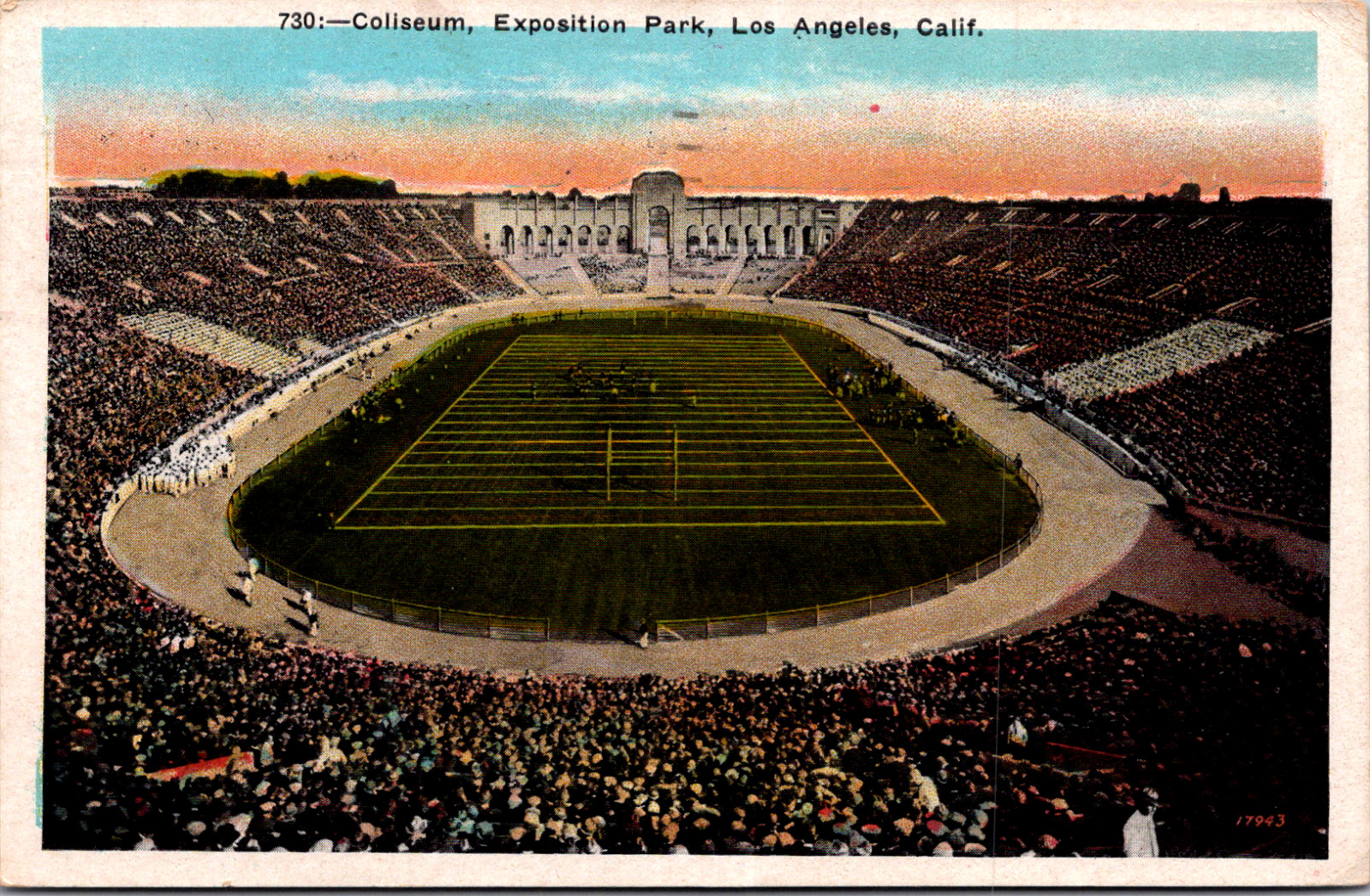 LA Coliseum Exposition Park CA packed crowd c1920s football USC