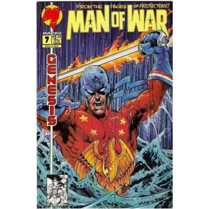 Man of War (1993 series) #7 in Very Fine + condition. Malibu comics [t\