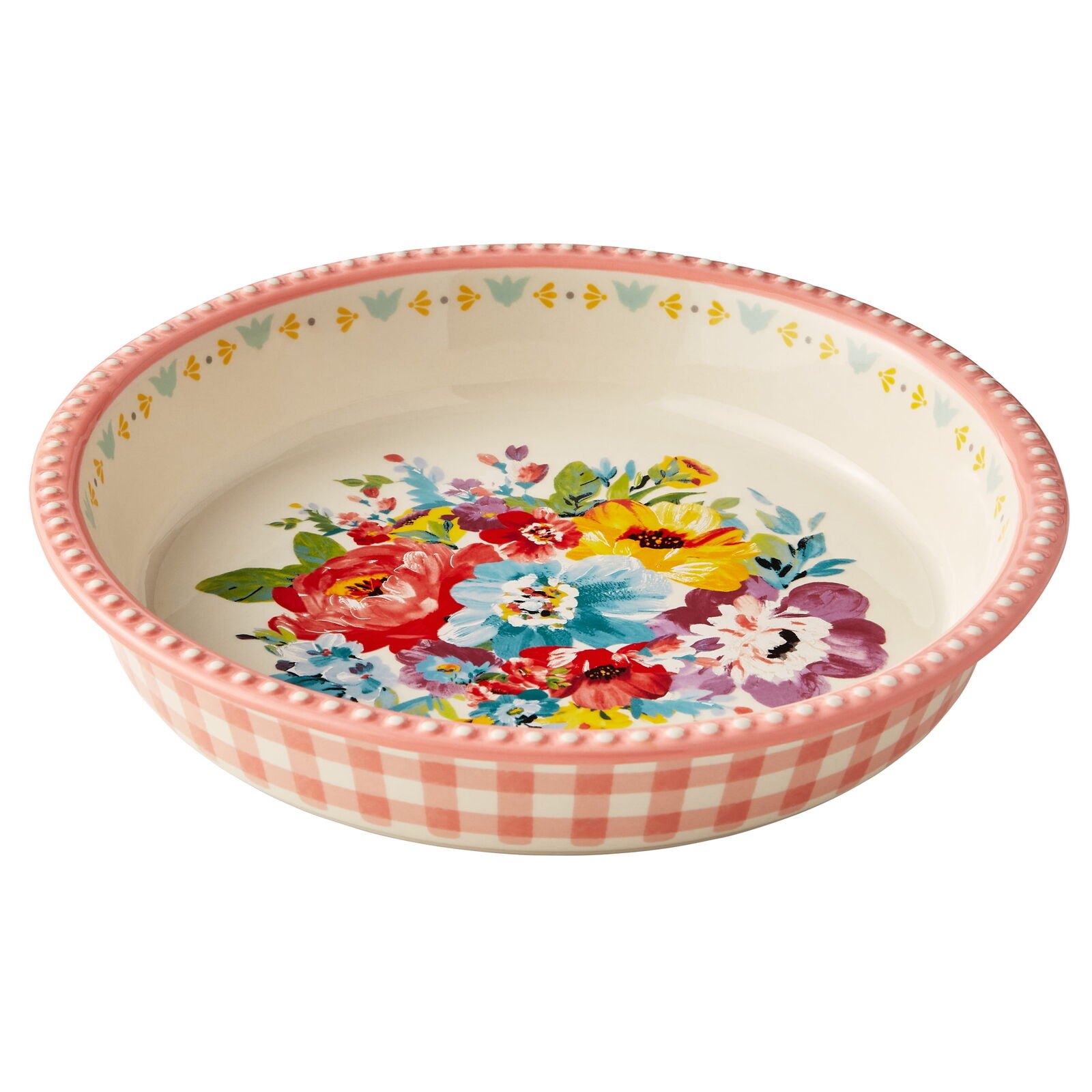 The Pioneer Woman Sweet Romance Blossoms 9-inch Ceramic Pie Plate，US