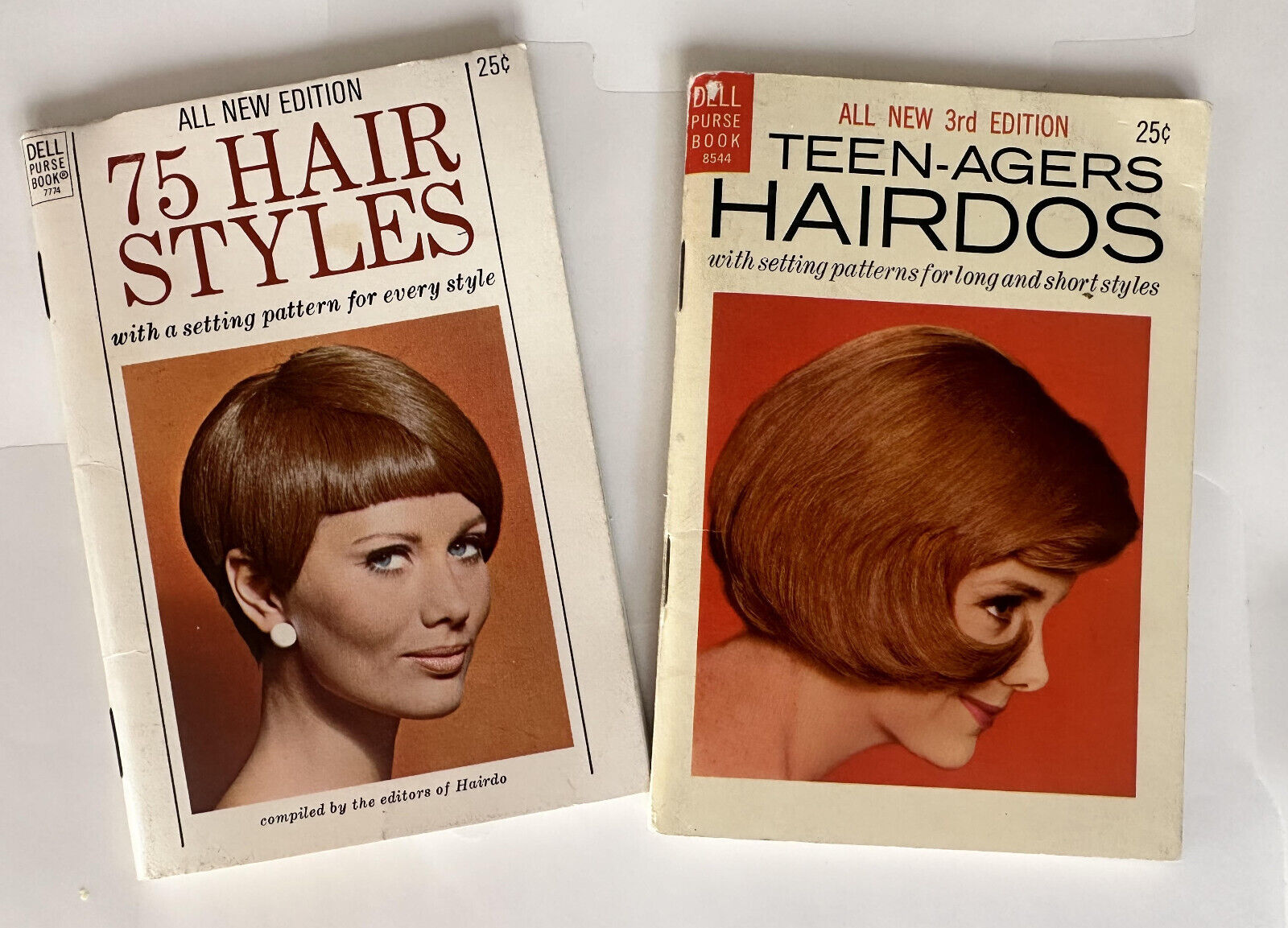 2 Dell purse books, 75 Hair Styles 1967, Teenagers Hairdos 1964 original owner