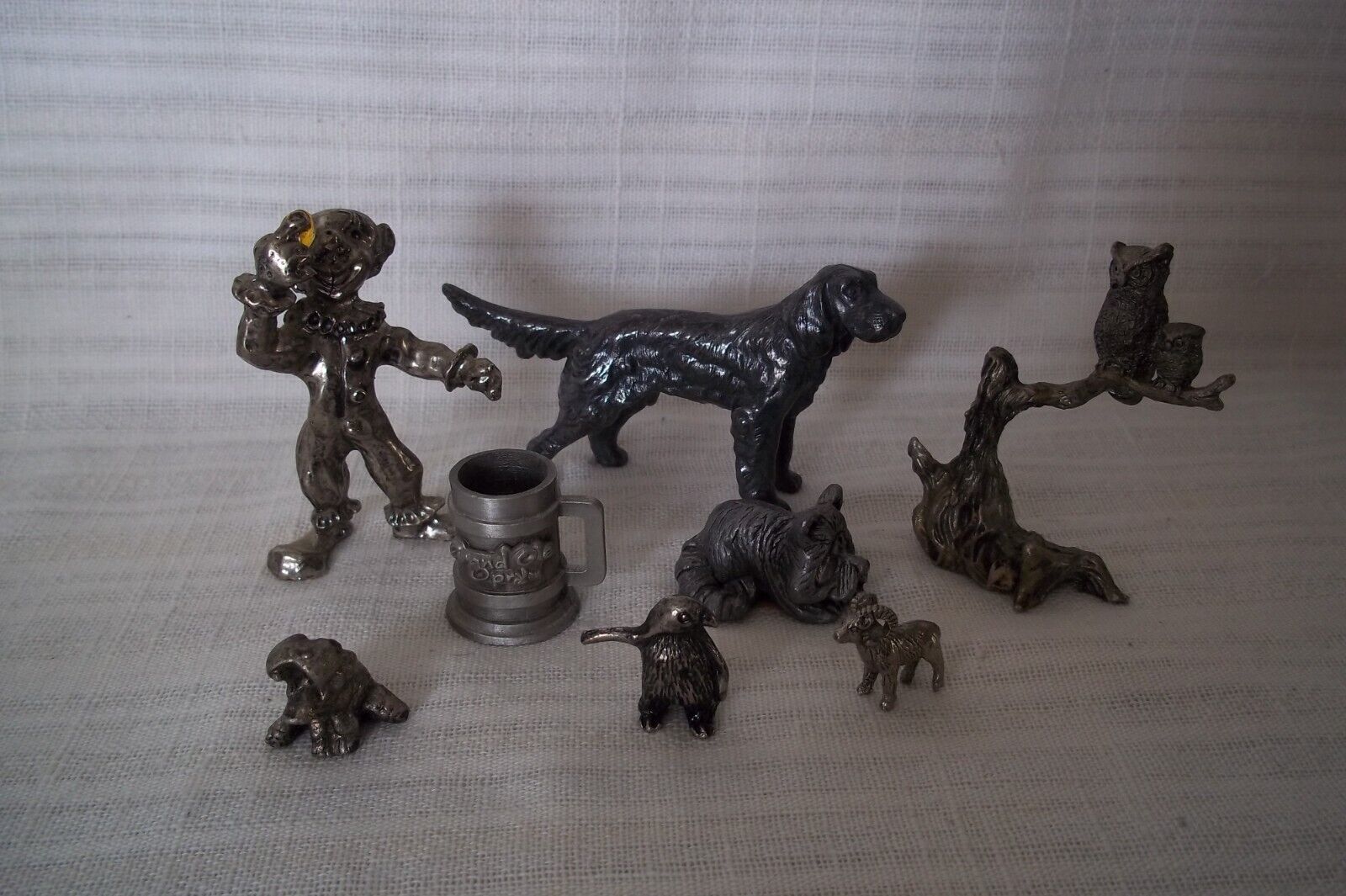 Vintage Lot Of 8 Mini Pewter Figurines - MISC. LOT
