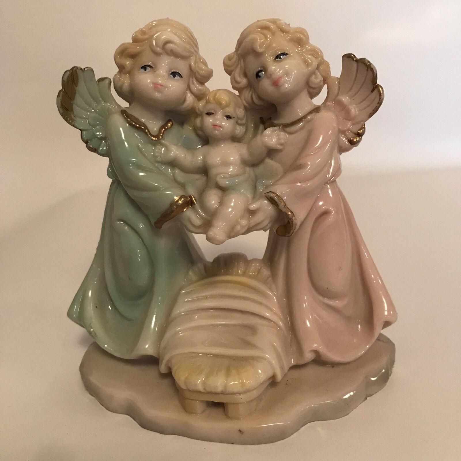Angels Holding Baby Jesus Figurine Made In Italy 4\