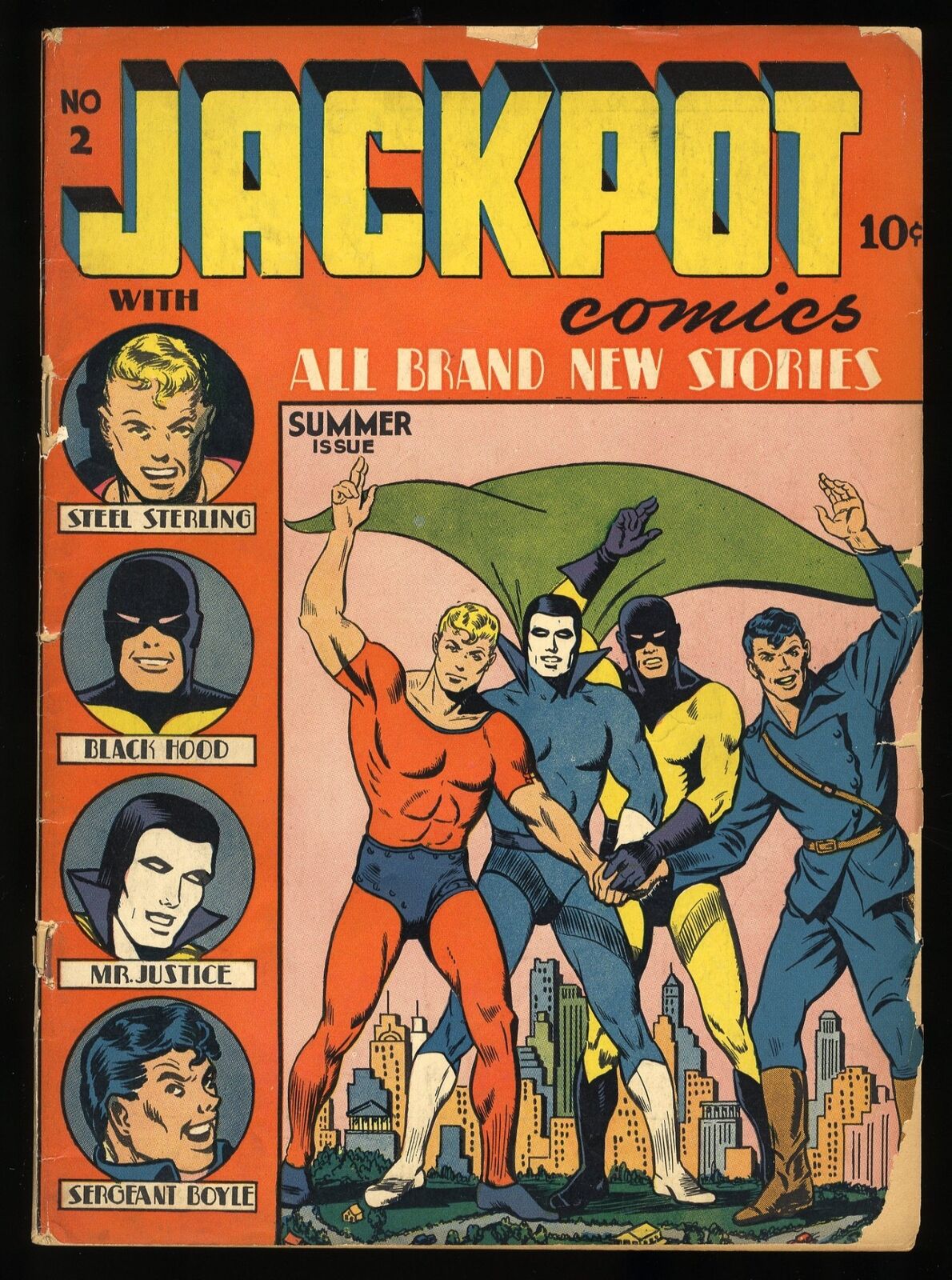 Jackpot Comics #2 GD+ 2.5 Black Hood Mr. Justice Archie 1941