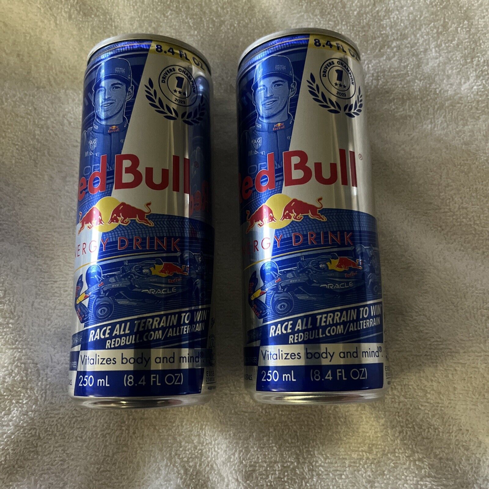 RED BULL FORMULA 1 CAN  LIMITED EDITION Max Verstappen Can 2.Opened From Bottom.