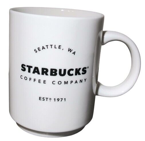 2018 Starbucks Coffee Mug 14 Fl Oz White Cup Seattle Washington Est. 1971