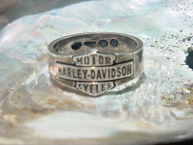 1903 Harley Davidson motorcycle legends can\'t stand still 925 silver ring sz 13