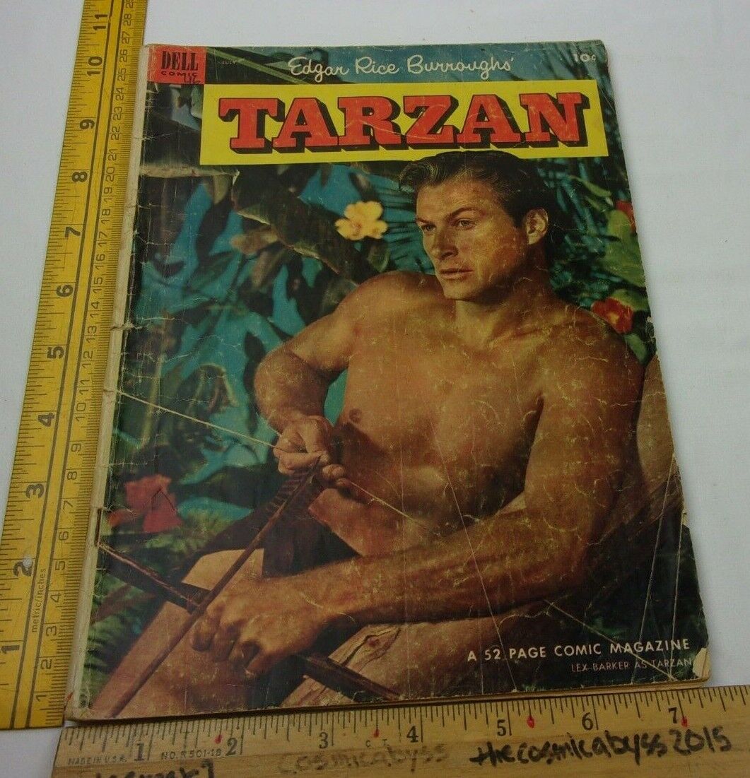 TARZAN #46 G+ comic book 1950s DELL photo cover bow & arrow