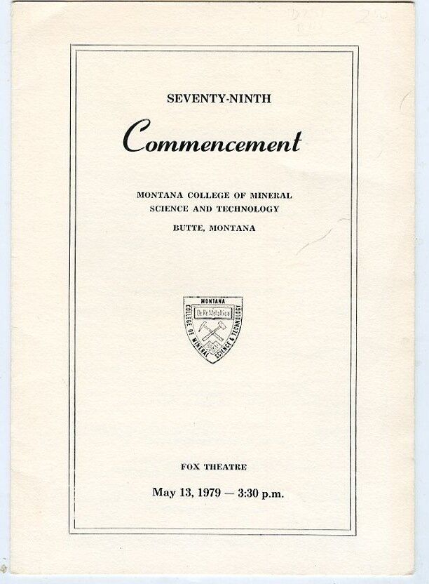 1979 Commencement - Butte Montana State College Mineral, Science & Tech 