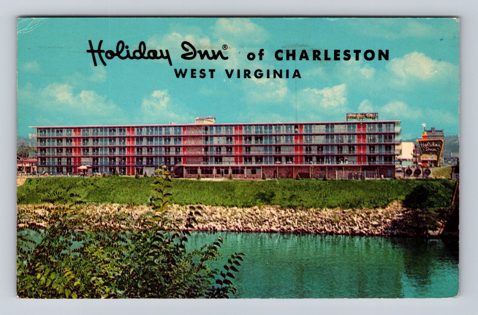 Charleston WV-West Virginia, Holiday Inn, Advertisement, Vintage c1964 Postcard