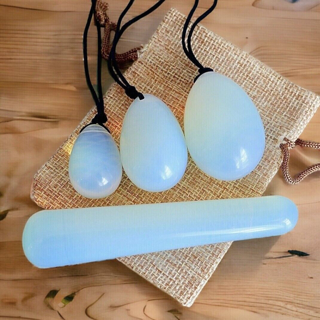 A set of Opalite Quartz Carved Egg ,Massage Penis Wand Gemstone Yoni Gem Healing