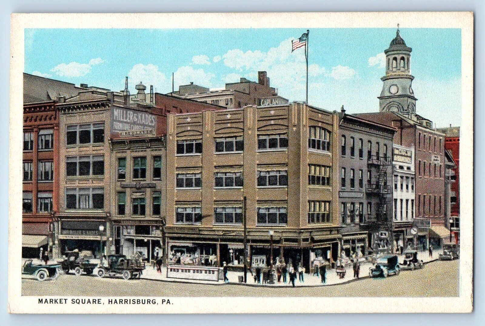 Harrisburg Pennsylvania PA Postcard Market Square Exterior c1920 Vintage Antique