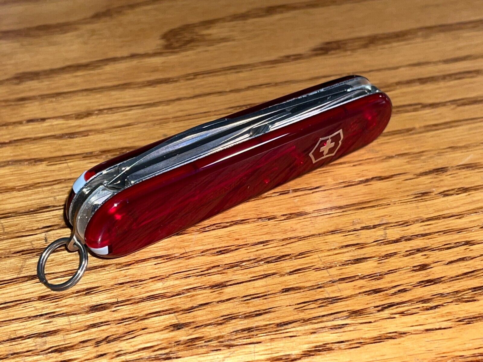 New Victorinox Swiss Army 91mm Knife : COMPACT  in Ruby Red   1.3405.T  54941 TR