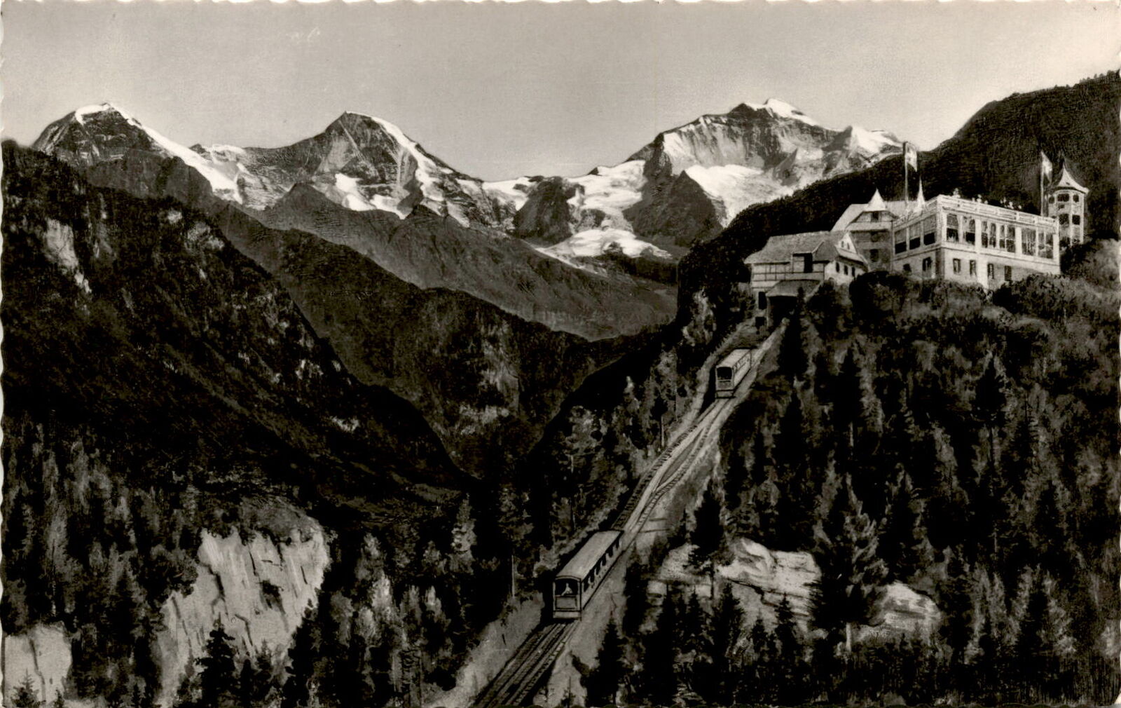 TOT Interlaken Heimwehfluh Jungfrau Mönch Eiger Swiss RPPC