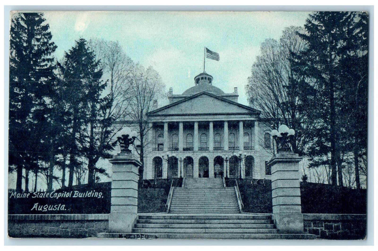 c1910's Maine State Capitol Building Scene Augusta ME Unposted Vintage Postcard