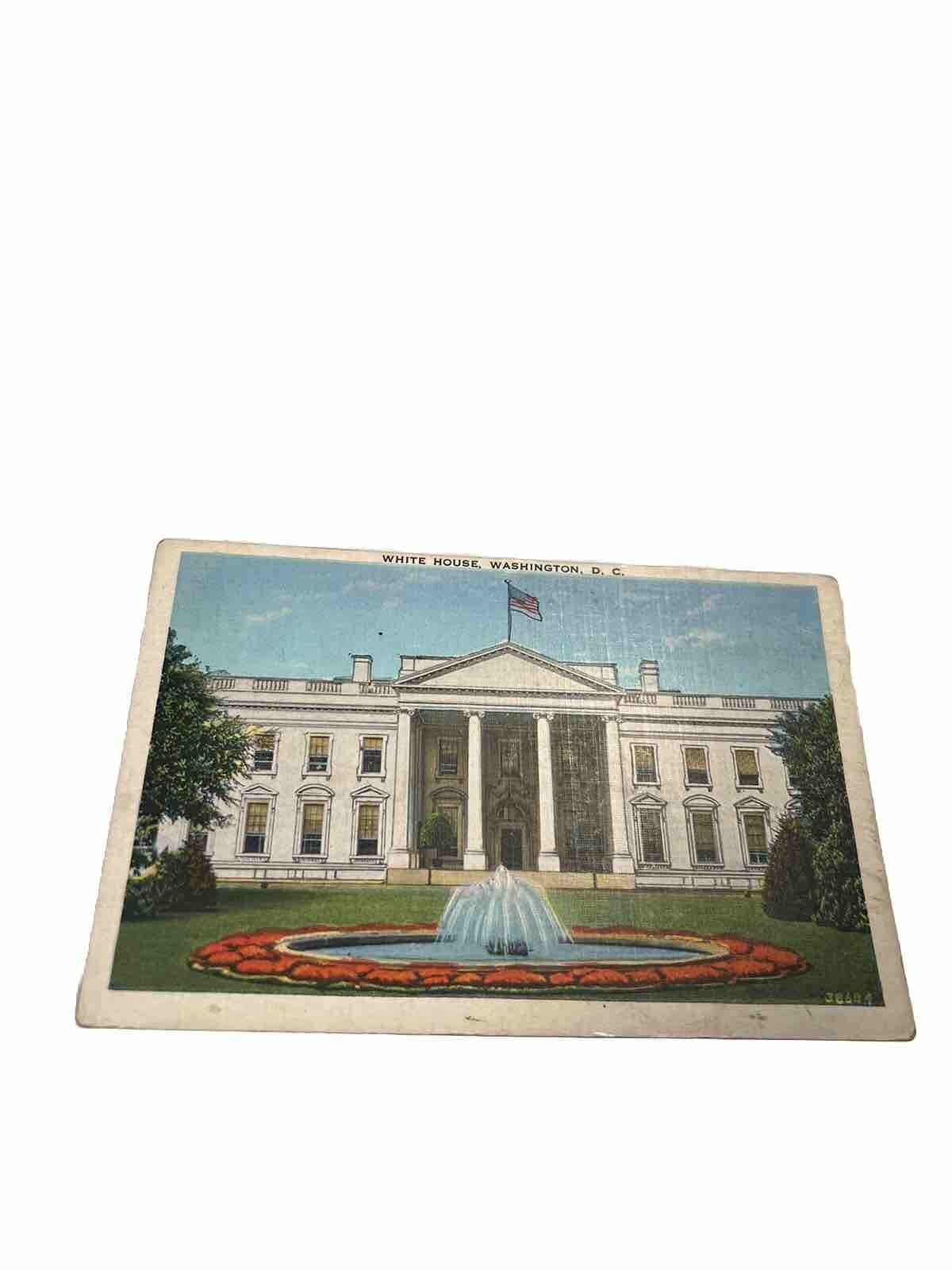 White House, Washington D.C. Old Vintage Travel Postcard, Linen 1930-1945.