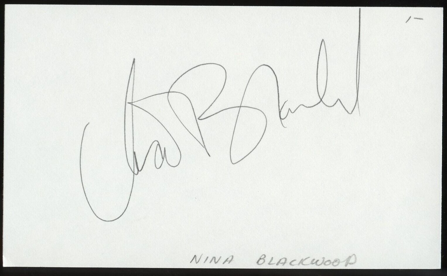 Nina Blackwood signed autograph 3x5 Cut American Disc Jockey & Music Journalist