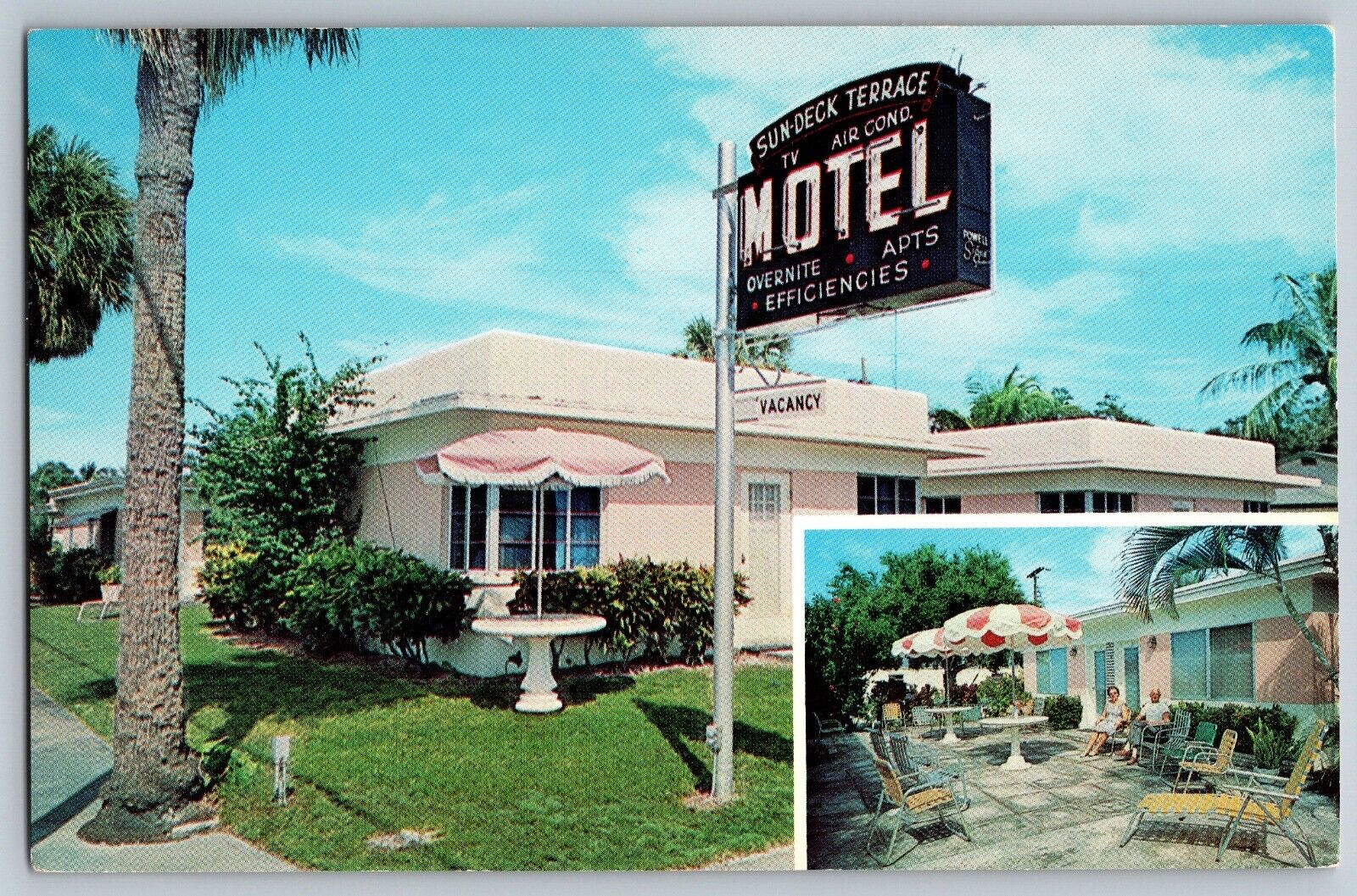 Lantana, Florida FL - Sun Deck Terrace Motel - Vintage Postcard - Unposted