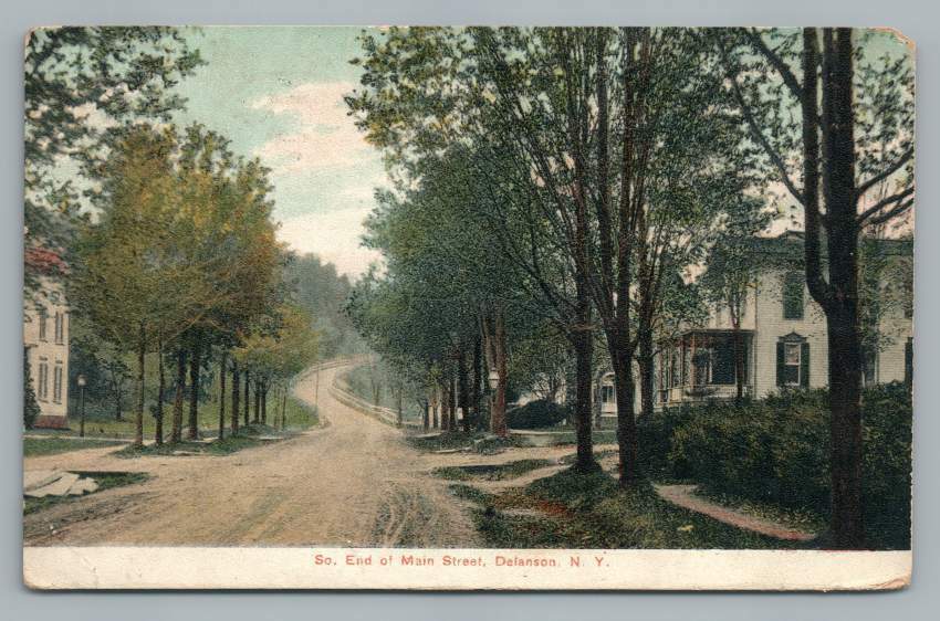 Main Street DELANSON New York~Schenectady County NY Antique Postcard 1908