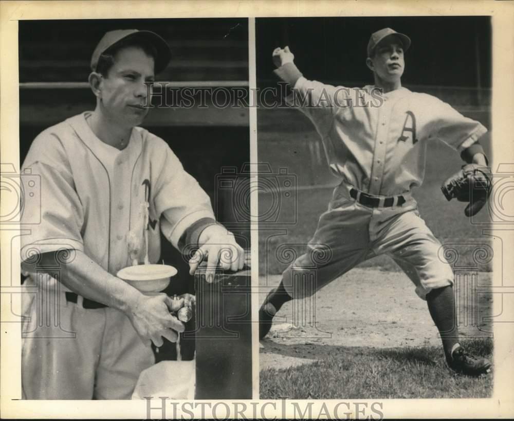 1943 Press Photo Jessie Flores pitches for Philadelphia Athletics. - tub38073