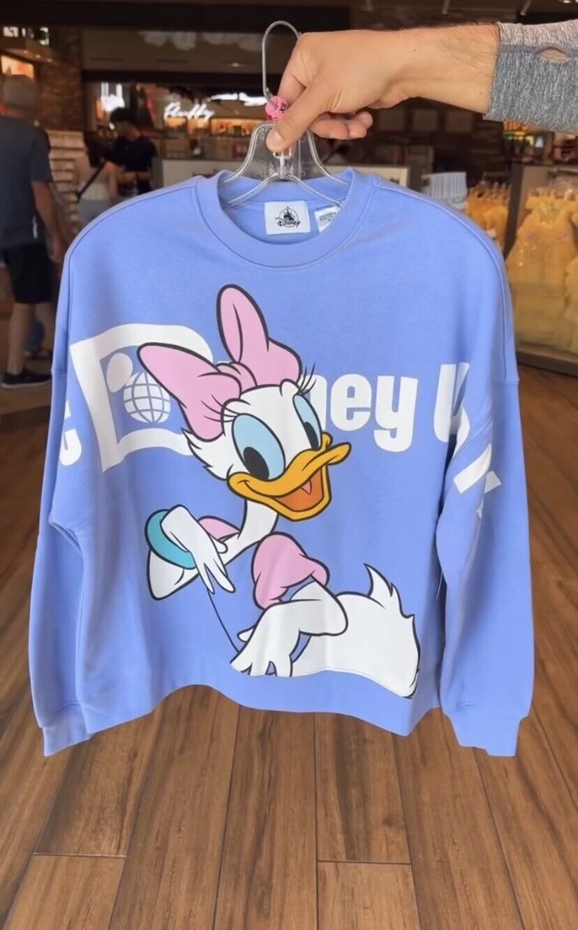 Disney Parks 2024 Daisy Duck Front To Back Crewneck Sweater Pullover Size XL