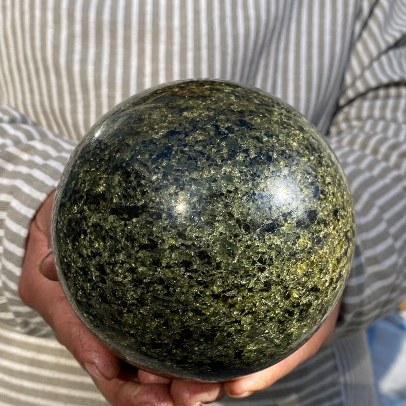 2920g Large Rare Deep Green Olivine Peridot Crystals Sphere Gemstone Healing