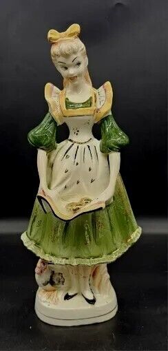 Vtg Imperial Masterpiece Japan Lg Hand Painted Girl w/Golden Eggs & Chicken 14\