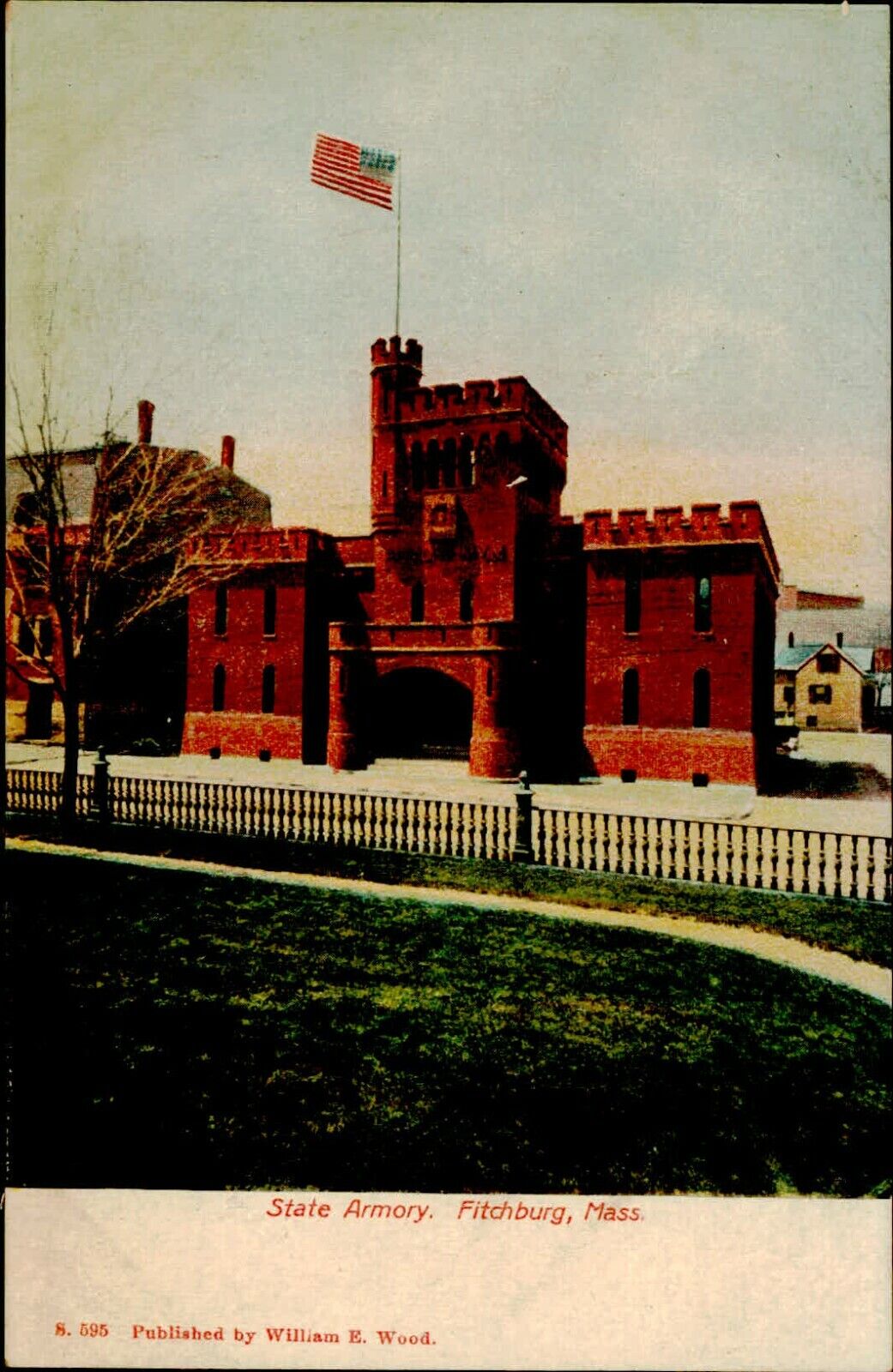 Postcard Undivided Back State Armory Fitchburg Massachusetts MA circa 1910