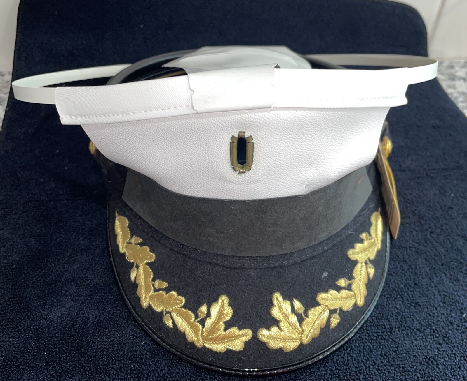Vintage Military USN US Navy Bancroft Zephyr White Cap Hat 7-1/8