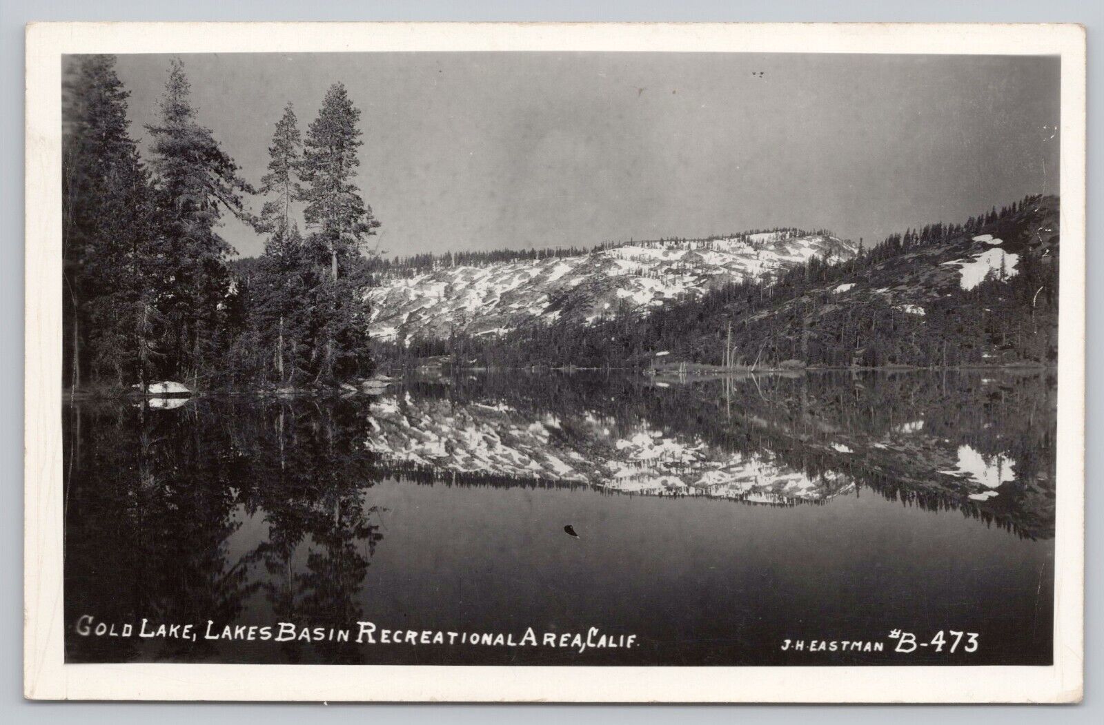 Gold Lake California, Reflection Scenic View, Vintage RPPC Real Photo Postcard