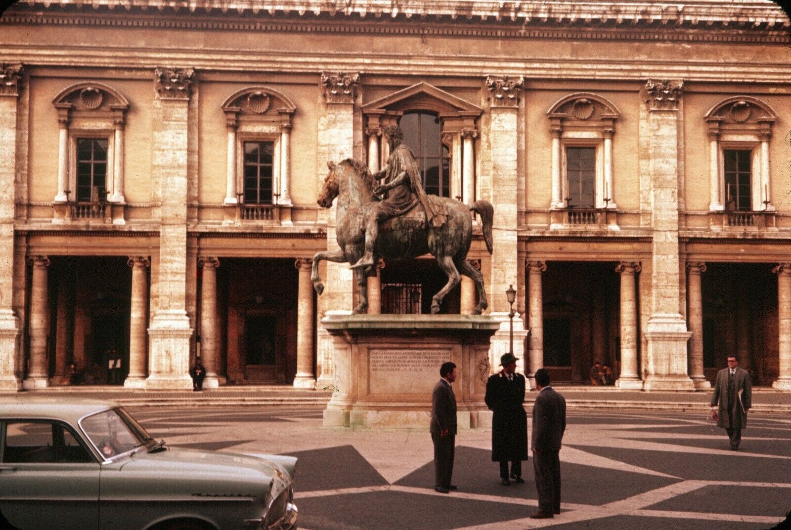 1958 Bronze Statue Marcus Aurelius Rome Italy March Vintage 35mm Slide