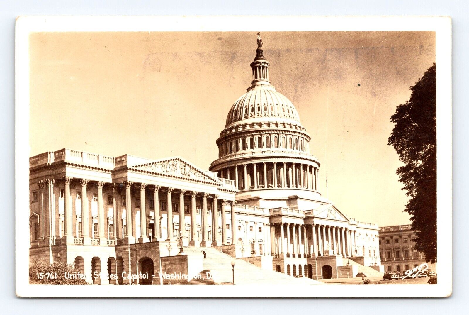 Postcard Washington DC US Capitol RPPC Photo undivided back pre 1907 Old Cars