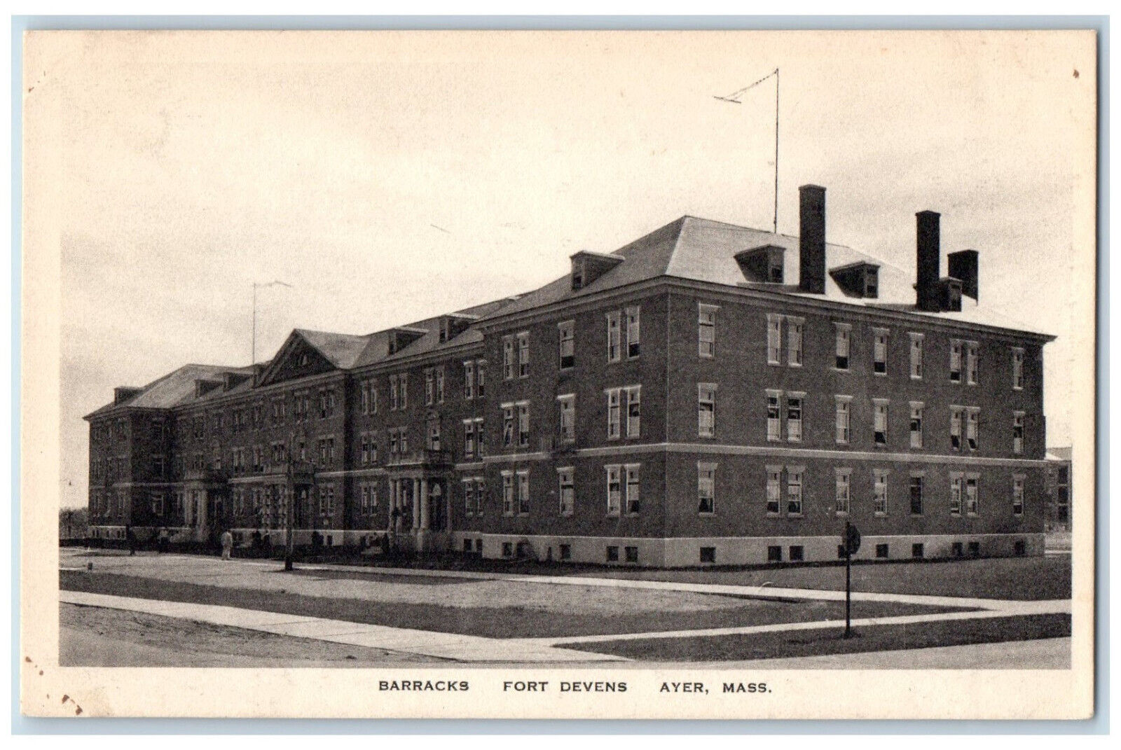 c1920\'s Barracks Building Fort Devens Ayer Massachusetts MA Unposted Postcard