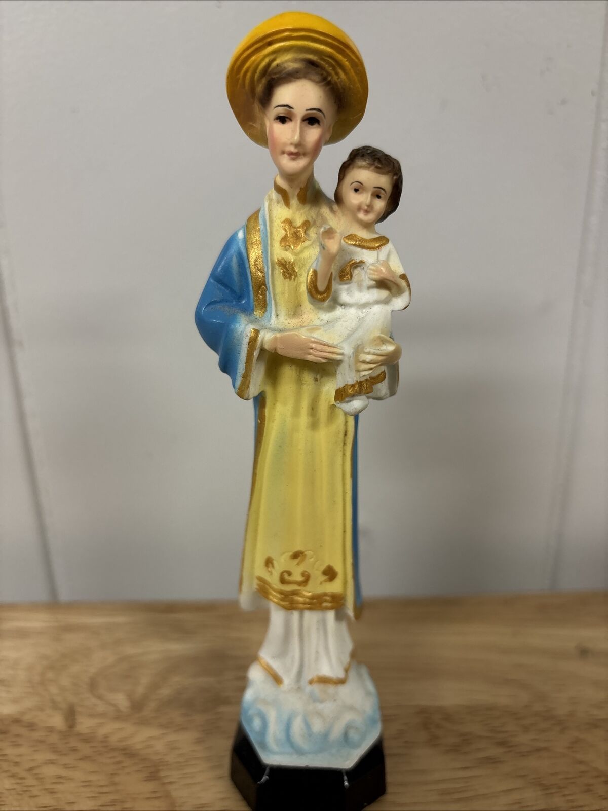 Our Lady of La Vang Statue With Gold Halo 6” Vietnam