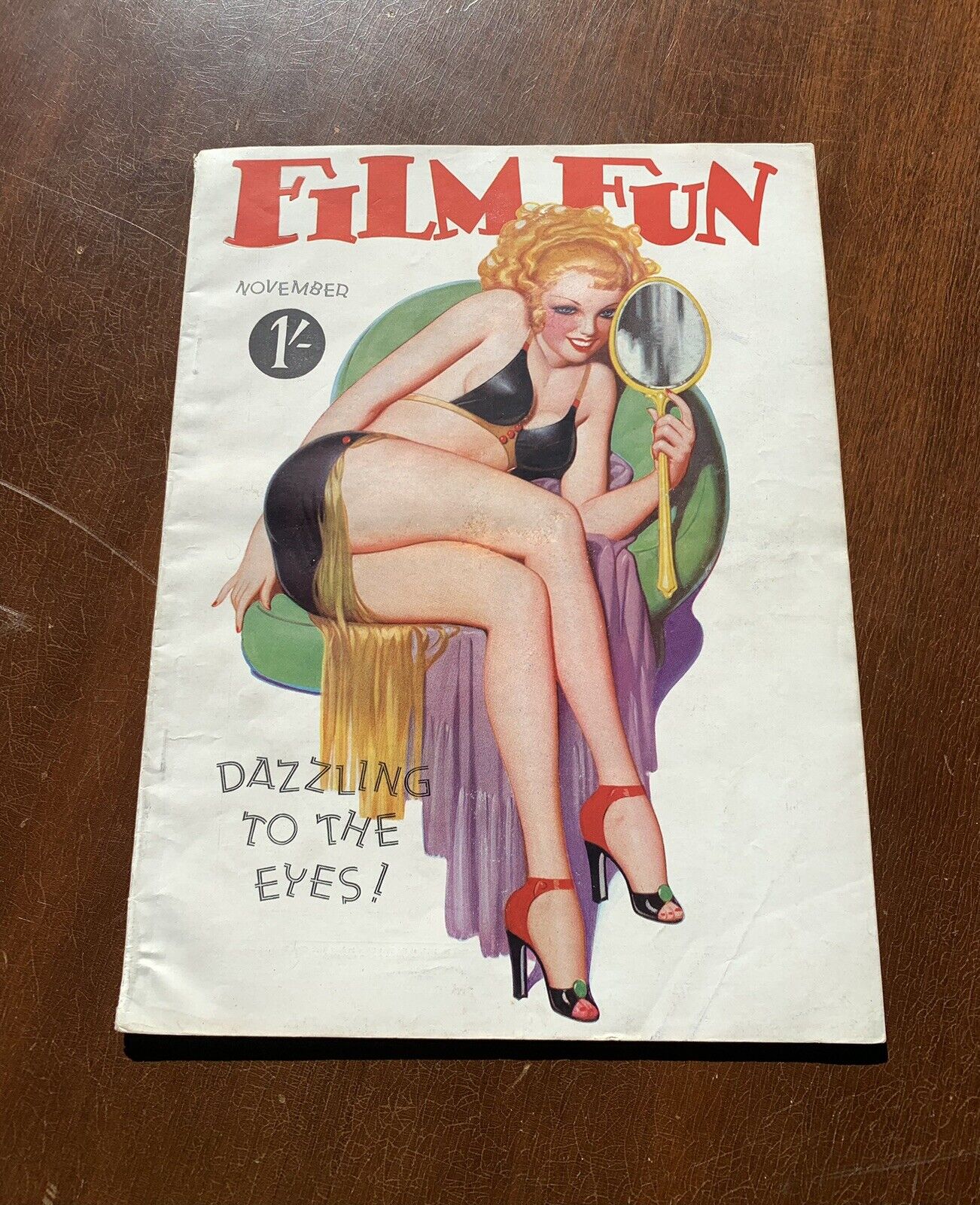 Film Fun Magazine November 1937 Dazzling To The Eyes VF Condition Bolles Spicy