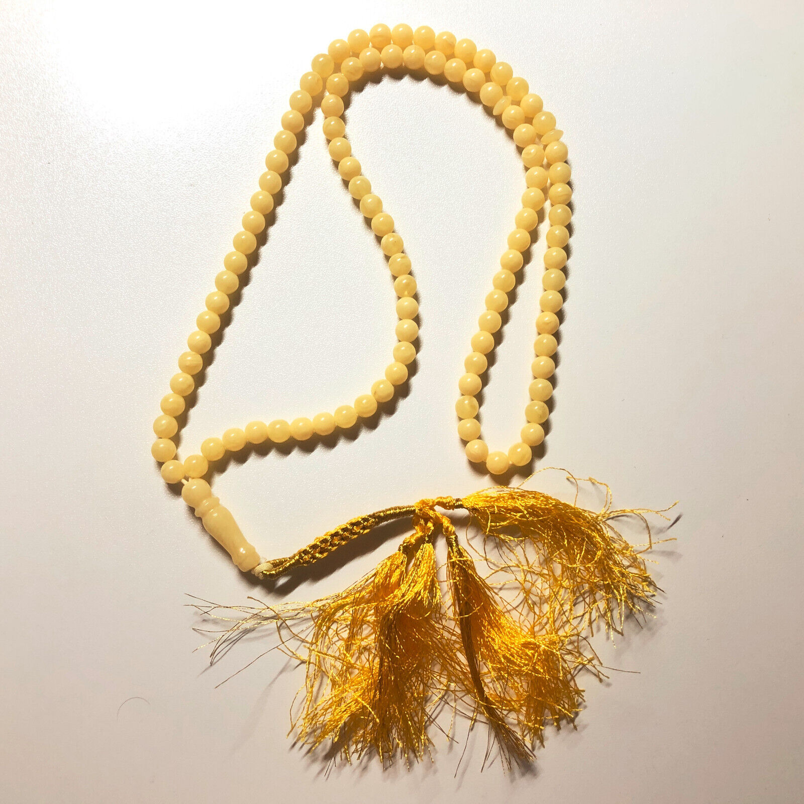 Rosary 33 Prayer Beads Realistic Plastic Imitation of Butterscotch Amber Chotki
