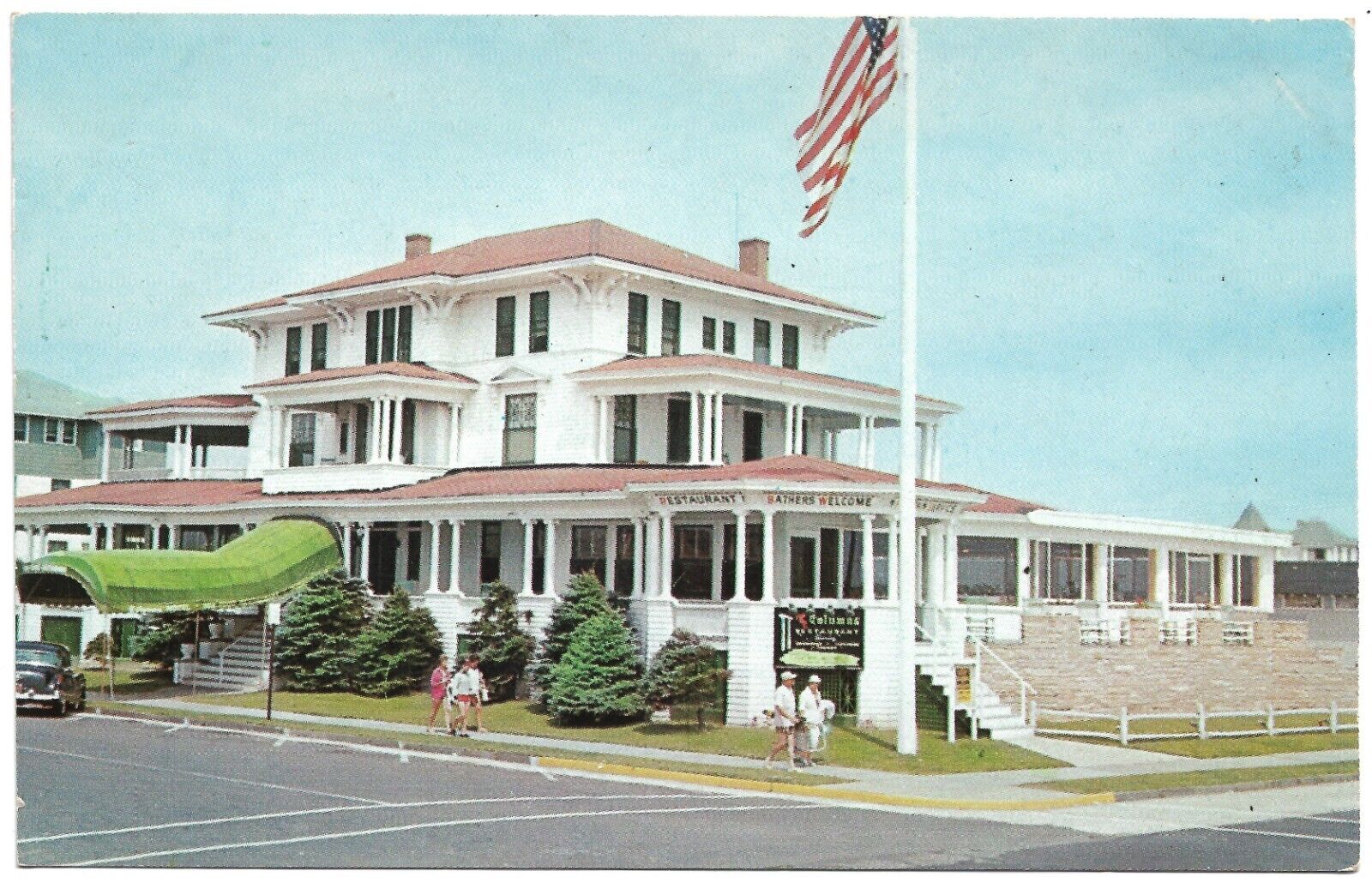 Avon By The Sea New Jersey NJ Columns Restaurant Ocean Avenue Vintage Postcard