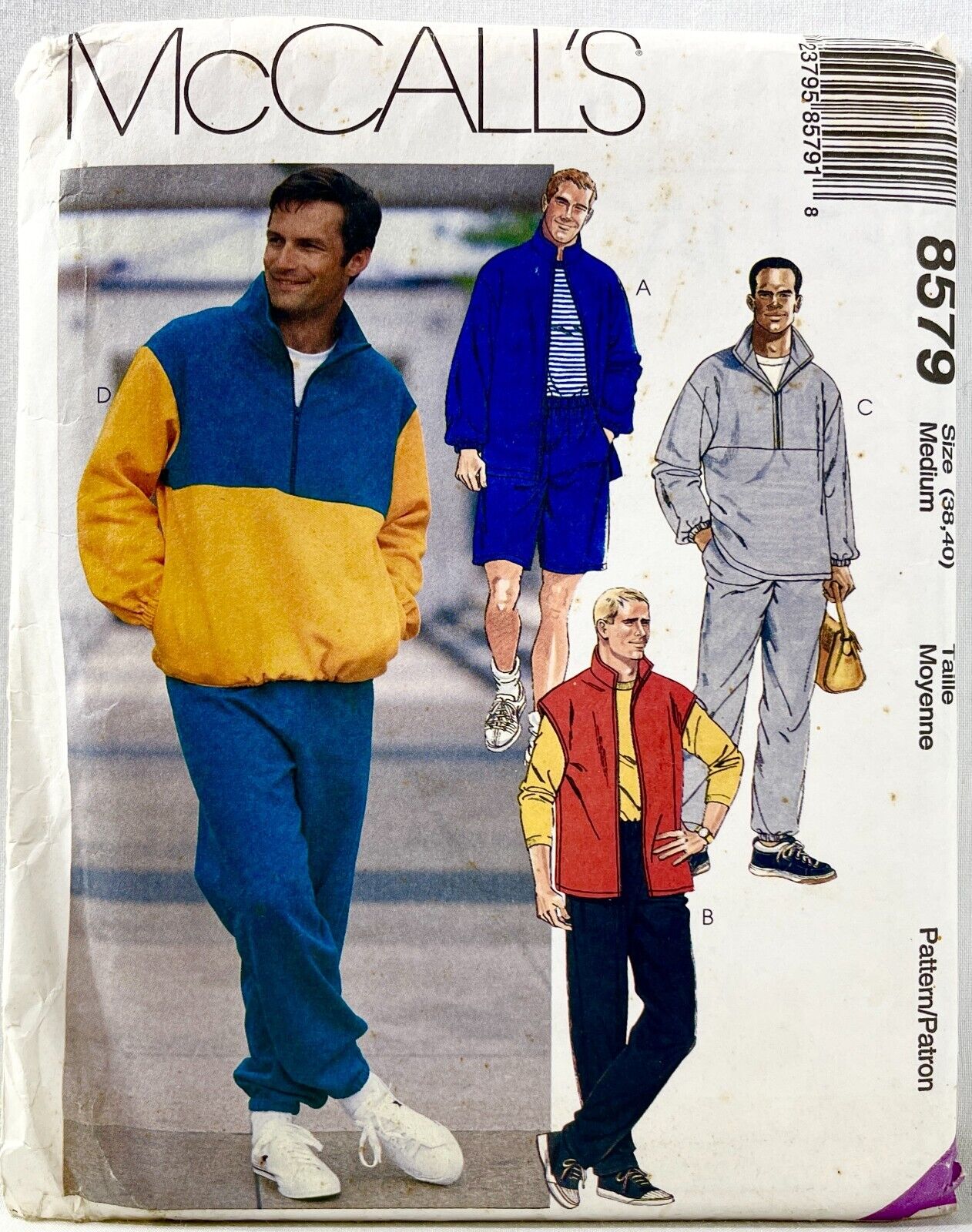 1996 McCalls Sewing Pattern 8579 Mens Jacket Vest Top Pants Shorts 38-40 14430