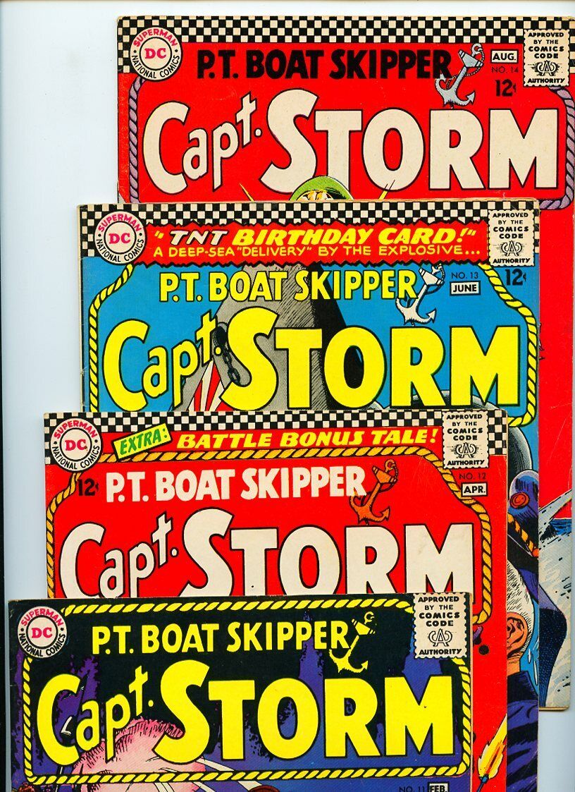 Capt Storm P.T. Boat Skipper #11, #12, #13, and #14 DC Comics Lot of 4 Books /