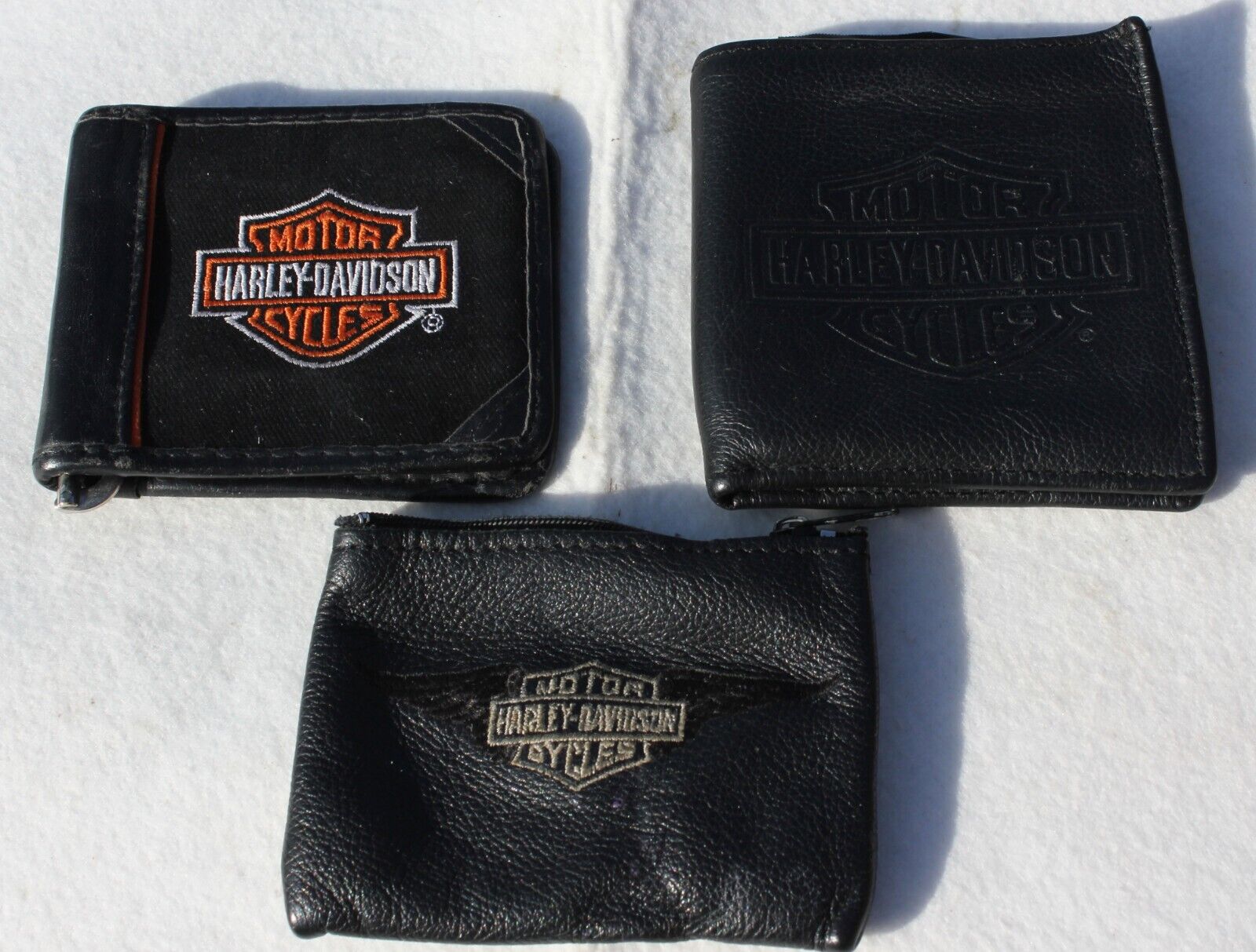 Vintage Harley Davidson Wallet Billfold & Coin Change Pouch