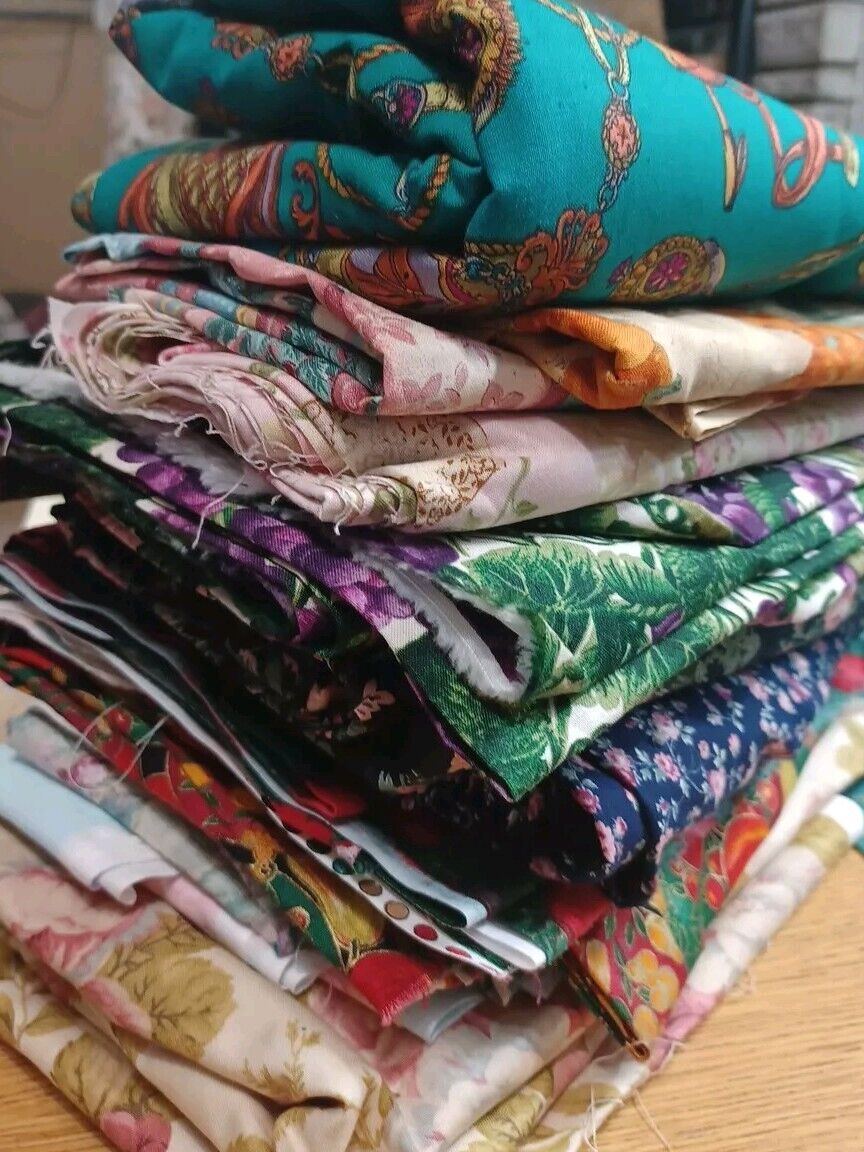 Vtg LOT  FABRICS Variety  Floral Over 10 Lbs New Old Stock 12 Different Quilting
