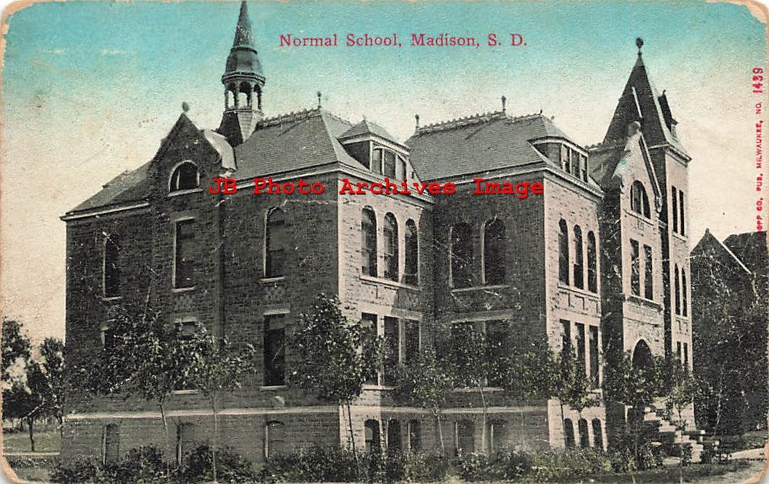 SD, Madison, South Dakota, Normal School, Exterior View, 1912 PM